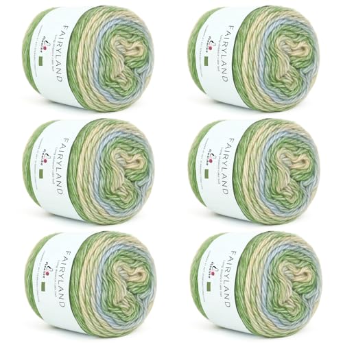 Aeelike Farbverlaufsgarn zum Häkeln, weiches Ombré-Garn mit lebendigen Farben, 6 x 100 g, 245 m, für Bastelarbeiten, bunte Decken, Schals, Mützen, grüner Farbverlauf Aeelike Farbverlaufsgarn zum Häkeln, weiches Ombré-Garn mit lebendigen Farben, 6 x 100 g, 245 m, für Bastelarbeiten, bunte Decken, Schals, Mützen, grüner Farbverlauf von Aeelike