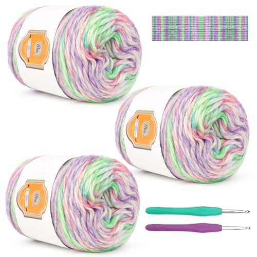 Aeelike Garn zum Häkeln, 3 Knäuel, Farbverlaufsgarn, 100 g, 193 m, weiche Kuchengarne, Regenbogengarne für Bastelarbeiten, bunte Deckenschals, Mützen, grüner Farbverlauf Aeelike Garn zum Häkeln, 3 Knäuel, Farbverlaufsgarn, 100 g, 193 m, weiche Kuchengarne, Regenbogengarne für Bastelarbeiten, bunte Deckenschals, Mützen, grüner Farbverlauf von Aeelike