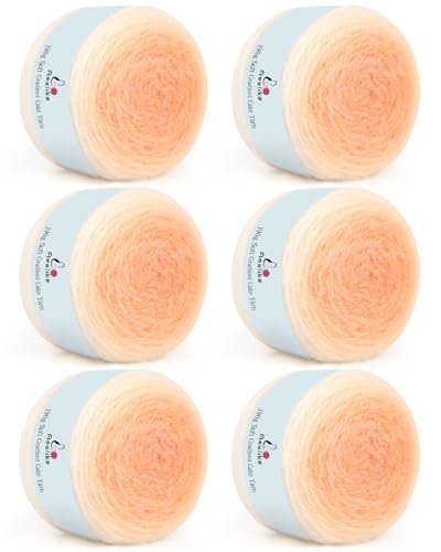 Aeelike Garn zum Häkeln, 6 superweiche Farbverlaufsgarne, 190 g, 400 m, extra große Regenbogengarne, Knäuel für Bastelarbeiten, bunte Deckenschals, Mützen, Sonnenscheinorange Aeelike Garn zum Häkeln, 6 superweiche Farbverlaufsgarne, 190 g, 400 m, extra große Regenbogengarne, Knäuel für Bastelarbeiten, bunte Deckenschals, Mützen, Sonnenscheinorange von Aeelike