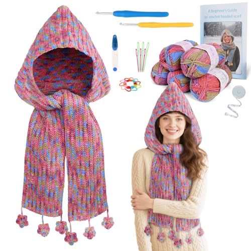 Aeelike Hut-Häkelset für Anfänger Erwachsene, Mütze mit weichen Garnen machen Häkelnadeln Größe E/4G/6 Detaillierte Anleitung, einfaches Häkeln Starter-Kits, Rosa Aeelike Hut-Häkelset für Anfänger Erwachsene, Mütze mit weichen Garnen machen Häkelnadeln Größe E/4G/6 Detaillierte Anleitung, einfaches Häkeln Starter-Kits, Rosa von Aeelike