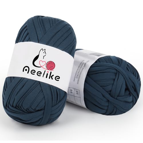 Aeelike Marineblaues T-Shirt-Garn zum Häkeln und Stricken, 2 x 100 g, elastisches Stofftuch, Stricken, grobes T-Shirt-Garn für Häkeltaschen, Korb, DIY Handwerk und Heimdekoration Aeelike Marineblaues T-Shirt-Garn zum Häkeln und Stricken, 2 x 100 g, elastisches Stofftuch, Stricken, grobes T-Shirt-Garn für Häkeltaschen, Korb, DIY Handwerk und Heimdekoration von Aeelike