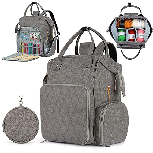 Aeelike Oxford-Stoff Doppelte Schulter Aufbewahrungstasche für Wolle, Multifunktional Stricktasche für Häkelfreunde, Übergröße Häkeltasche für Strickprojekt und Häkelzubehör, Grau(Ohne Zubehör) Aeelike Oxford-Stoff Doppelte Schulter Aufbewahrungstasche für Wolle, Multifunktional Stricktasche für Häkelfreunde, Übergröße Häkeltasche für Strickprojekt und Häkelzubehör, Grau(Ohne Zubehör) von Aeelike