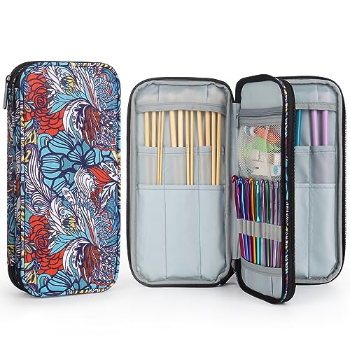Aeelike Stricknadeln Häkelnadeln Aufbewahrung Etui, Doppelter Organizer Tasche mit Reißverschluss für Tunesische Häkelnadel Aufbewahrung, Stricknadel Set und Strickzubehör, Blaues Totem(OHNE Zubehör) Aeelike Stricknadeln Häkelnadeln Aufbewahrung Etui, Doppelter Organizer Tasche mit Reißverschluss für Tunesische Häkelnadel Aufbewahrung, Stricknadel Set und Strickzubehör, Blaues Totem(OHNE Zubehör) von Aeelike