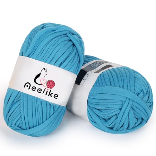 Aeelike T-Shirt-Garn zum Häkeln Blau, 2 x 100 g, elastischer Stoff, grobes T-Shirt-Häkelgarn, einfaches T-Shirt-Garn für Häkelkorb, Taschen, Stricken, DIY Handwerk und Heimdekoration Aeelike T-Shirt-Garn zum Häkeln Blau, 2 x 100 g, elastischer Stoff, grobes T-Shirt-Häkelgarn, einfaches T-Shirt-Garn für Häkelkorb, Taschen, Stricken, DIY Handwerk und Heimdekoration von Aeelike