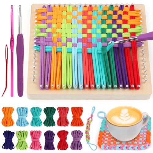 Aeelike Webstuhl-Set für Kinder, Topflappen, Holzwebstuhl-Set, inklusive 192 bunten Bastelschlaufen für Mädchen und Jungen im Alter von 5–12 Jahren, langlebig und perfektes Geschenk für Kinder und Aeelike Webstuhl-Set für Kinder, Topflappen, Holzwebstuhl-Set, inklusive 192 bunten Bastelschlaufen für Mädchen und Jungen im Alter von 5–12 Jahren, langlebig und perfektes Geschenk für Kinder und von Aeelike
