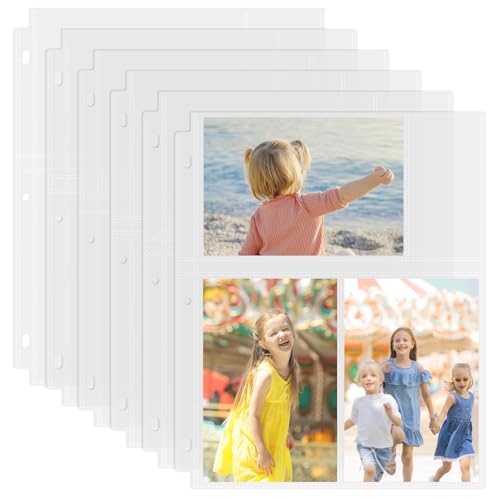 Aegero Fotohüllen für 3-Ringbücher (300 Bilder), robuste Archiv-Fotoseitenschutz, klare Bilderalbum-Nachfüllseiten halten, säurefrei, 50 Stück von Aegero