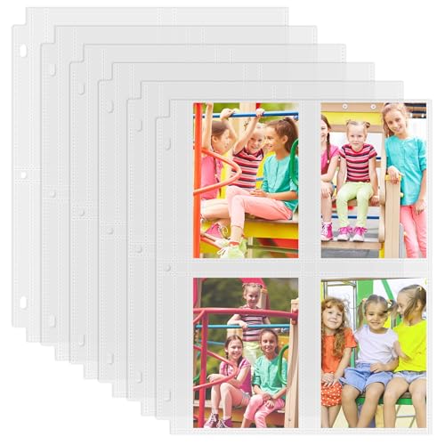 Aegero Fotohüllen für 3-Ringbücher (400 Bilder), robuste Archiv-Fotoseitenschutz, klare Bilderalbum-Nachfüllseiten, säurefrei, 50 Stück von Aegero