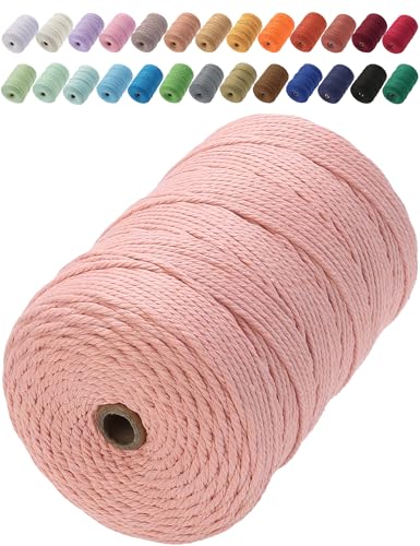 Aelfon Makramee-Schnur, 3 mm x 300 m, natürliche Baumwollkordel, farbiges Makramee-Seil, Makramee-Zubehör, Makramee-Baumwollseil, weiches Bastelseil, Makramee-Garn für Pflanzenaufhänger, Wandaufhänger Aelfon Makramee-Schnur, 3 mm x 300 m, natürliche Baumwollkordel, farbiges Makramee-Seil, Makramee-Zubehör, Makramee-Baumwollseil, weiches Bastelseil, Makramee-Garn für Pflanzenaufhänger, Wandaufhänger von Aelfon