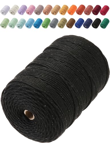 Aelfon Makramee-Schnur, 3 mm x 300 m, natürliche Baumwollkordel, farbiges Makramee-Seil, Makramee-Zubehör, Makramee-Baumwollseil, weiches Bastelseil, Makramee-Garn für Pflanzenaufhänger, Wandaufhänger Aelfon Makramee-Schnur, 3 mm x 300 m, natürliche Baumwollkordel, farbiges Makramee-Seil, Makramee-Zubehör, Makramee-Baumwollseil, weiches Bastelseil, Makramee-Garn für Pflanzenaufhänger, Wandaufhänger von Aelfon