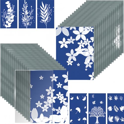 50 pcs Cyanotype Papier, Cyanotyp -Druckpapier, Sonnenkunstabzeichnungspapier, Naturprint Papierhandwerk Kits für Kinder Erwachsene Kunsthandwerk DIY -Projekte (A6, 10,5 x 14,8 cm) von Aelmiyw