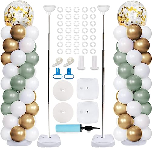 Ballonsäulenständer-Set, Metall, 200 cm, verstellbar, verdickter Ballonturm, 2 Stück, mit schwerem Ballonturm, Wasserbasis, Ballonknotter, oberer Stabbecher, Weihnachten, Fotohintergrund Ballonsäulenständer-Set, Metall, 200 cm, verstellbar, verdickter Ballonturm, 2 Stück, mit schwerem Ballonturm, Wasserbasis, Ballonknotter, oberer Stabbecher, Weihnachten, Fotohintergrund von AerWo