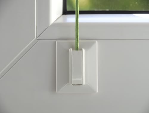Aerolux Klebeplatten mit Klemmschuh universal für Plissees, verstrebt, weiß, 4er Pack inklusive Reinigungstuch, Montage von Plissees ohne Bohren am Fensterrahmen. von Aerolux