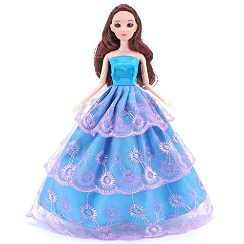 Aeromdale 1/6 Puppen-Kleidung, Blumen-Spitzen-Abendkleid, Outfit für 26 cm-30 cm, Puppenzubehör, nur Spielzeug, Puppen-Kostüm, Blau, 1 Stück Aeromdale 1/6 Puppen-Kleidung, Blumen-Spitzen-Abendkleid, Outfit für 26 cm-30 cm, Puppenzubehör, nur Spielzeug, Puppen-Kostüm, Blau, 1 Stück von Aeromdale