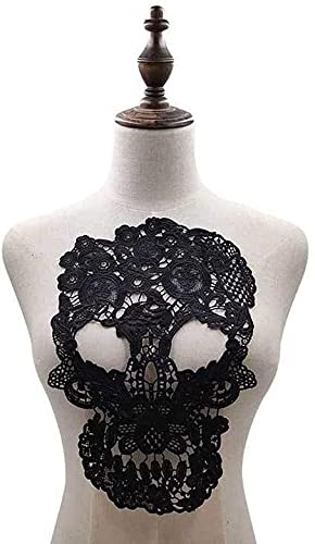 Aeromdale Bestickter Aufnäher mit Spitze, zum Aufbügeln, Totenkopf-Motiv, für selbstgemachte Kleidungsaccessoires – #C von Aeromdale