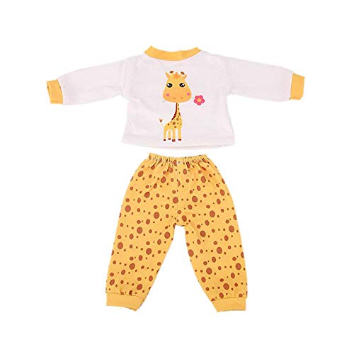 Aeromdale Puppe Kleidung Langarm Top Hosen Set Tiermuster für 18 Zoll American Doll Girls 43cm Puppe Zubehör Spielzeug Nur Puppe Kostüm - Giraffe - 1 Set von Aeromdale