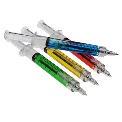 Aeromdale Spritze Kugelschreiber 4 Farbe Tinte Blau Bulk Neuheit Blut Spaß Geschenk Büro Objekte vorhanden von Aeromdale