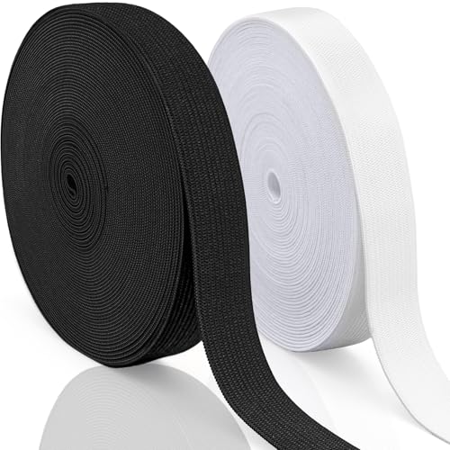Aerzouser 20m Elastisches Band, Gummiband Nähen Schwarz Weiß, Gummiband 20mm，Gummiband zum Nähen，Hosengummi 2cm，Gummiband für Hosenbund, Gummizugband für Hosengumm (2cm) von Aerzouser