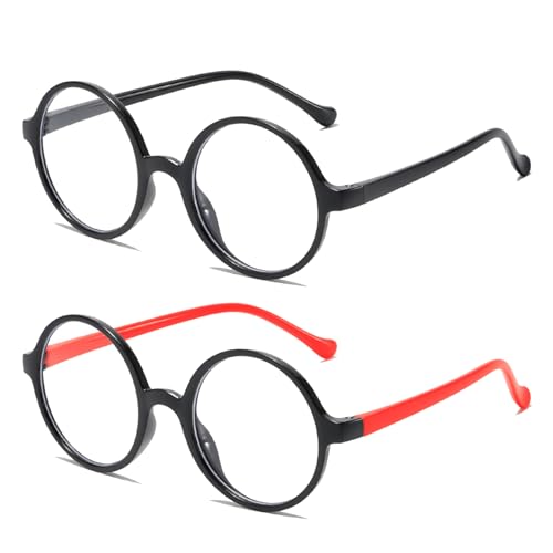 2 Stück Kinder Pretend Brille - Halloween Schwarz Runde Brille - Linsenlose Kunststoffrahmen Brille - Verkleidung Party Zubehör - Kostüm Brille für Jungen & Mädchen - Retro Zauberer Kinder Brille 2 Stück Kinder Pretend Brille - Halloween Schwarz Runde Brille - Linsenlose Kunststoffrahmen Brille - Verkleidung Party Zubehör - Kostüm Brille für Jungen & Mädchen - Retro Zauberer Kinder Brille von Aestustheri