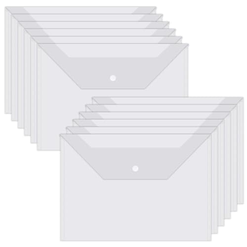 12 Stück Dokumententaschen A5 Transparent, Dokumentenmappe mit Druckknopf, Dokumententasche A5 Abheftbar, Dokumententasche Transparents Wasserdicht, für Organizer Dokumente, Datei, Hausaufgaben 12 Stück Dokumententaschen A5 Transparent, Dokumentenmappe mit Druckknopf, Dokumententasche A5 Abheftbar, Dokumententasche Transparents Wasserdicht, für Organizer Dokumente, Datei, Hausaufgaben von AetherAurora