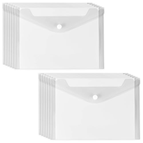 12 Stücke Dokumentenmappe A5, 22.5x18cm Transparente Dokumententaschen A5 mit Klettverschluss, Umschlagmappen, Wasserdicht für Schule und Büro, Dokument Organisieren, Papier, Quittungen 12 Stücke Dokumentenmappe A5, 22.5x18cm Transparente Dokumententaschen A5 mit Klettverschluss, Umschlagmappen, Wasserdicht für Schule und Büro, Dokument Organisieren, Papier, Quittungen von AetherAurora