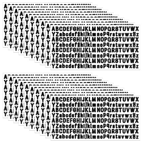 20 Blatt Kleine Buchstaben Aufkleber, 13mm Klebebuchstaben Wetterfest Sticker, Aufkleber Buchstaben, Buchstabenaufkleber, Sticker Buchstabens zum Basteln, Tür, Fenster, Schild, Notizbuch (Schwarz) von AetherAurora