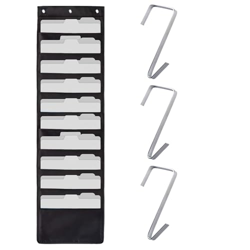 Wandbehang Ordner Datei Organizer mit 10 Großen Fächern, 119.4 x 35.6 cm Ordnungssystem Zum Aufhängen mit 6 Taschen für Home Organisation, Schule Pocket Chart, Office Bill Einreichung, Wandmontierbar von AetherAurora