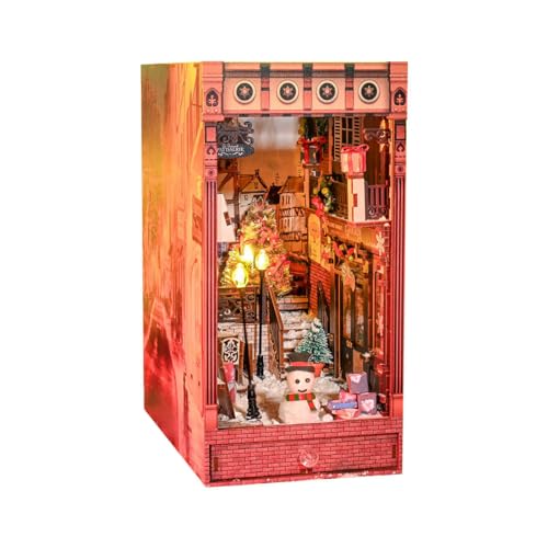 Aetheria DIY Book Nook Kit, 3D Miniatur Hausmodell Holz Buchecken Bausatz, Montagespielzeug Geschenk für Kinder und Erwachsene (Joyful Christmas Promenade) von Aetheria