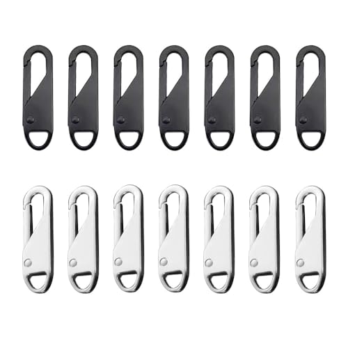 Reißverschluss Zipper, 14 Stück Metall Zipper Pull, Reißverschluss Zipper Ersatz, Abnehmbares Zipper Pull, für Koffer, Rucksack, Kleider, Jeans, Stiefel Reißverschluss Zipper, 14 Stück Metall Zipper Pull, Reißverschluss Zipper Ersatz, Abnehmbares Zipper Pull, für Koffer, Rucksack, Kleider, Jeans, Stiefel von Aeuezxx