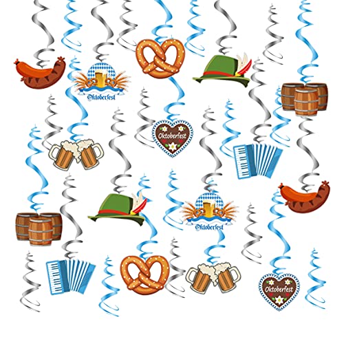 30 Stück Oktoberfest Deko Set, Oktoberfest Deckenhänger Wirbel Spiral Girlande für Bayrisch Deko Party bayrische von Aeutabs