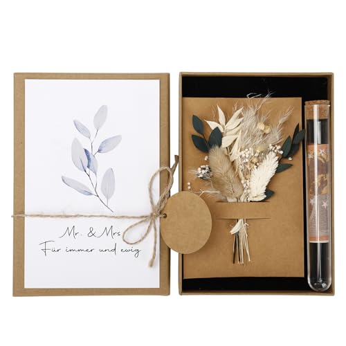 Aevcvok Geldgeschenk Hochzeit Set, Hochzeitsgeschenke für Brautpaar, Hochzeit Geldgeschenk Ideen inklusive Getrocknete,Kunststoff Reagenzglas,Hochzeitskarte,Hanfseil,Runder Kraftpapier Aevcvok Geldgeschenk Hochzeit Set, Hochzeitsgeschenke für Brautpaar, Hochzeit Geldgeschenk Ideen inklusive Getrocknete,Kunststoff Reagenzglas,Hochzeitskarte,Hanfseil,Runder Kraftpapier von Aevcvok