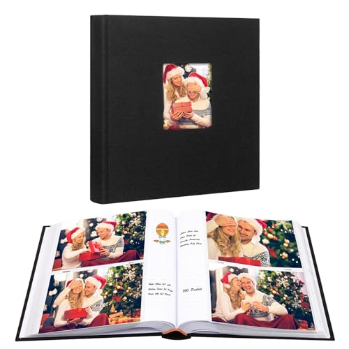 Aevdor 12,7 x 17,8 cm Buch Stil Hochzeit Fotoalbum mit 240 Taschen, Leineneinband, säurefreie Seiten, Platz zum Schreiben, Schwarz Aevdor 12,7 x 17,8 cm Buch Stil Hochzeit Fotoalbum mit 240 Taschen, Leineneinband, säurefreie Seiten, Platz zum Schreiben, Schwarz von Aevdor