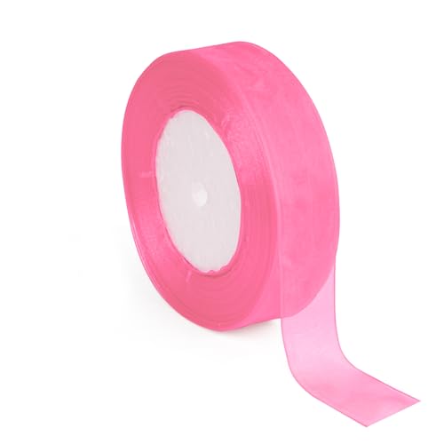 Afahok Weihnachtsband, Rosa, 2,5 cm, 45,7 m/Rolle, Organza-Chiffonband zum Dekorieren von Geschenkverpackungen, Schleife, perfekt für eine Baumspitze Afahok Weihnachtsband, Rosa, 2,5 cm, 45,7 m/Rolle, Organza-Chiffonband zum Dekorieren von Geschenkverpackungen, Schleife, perfekt für eine Baumspitze von Afahok