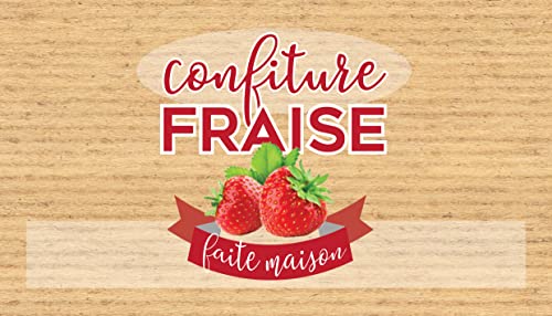 Affichesstore 30341 – Set mit 20 Aufklebern für Marmelade Erdbeere – L105 x H 60 mm – Obst auf Kraftpapier – selbstklebende Etiketten – mit Schlitz hinten Affichesstore 30341 – Set mit 20 Aufklebern für Marmelade Erdbeere – L105 x H 60 mm – Obst auf Kraftpapier – selbstklebende Etiketten – mit Schlitz hinten von Affichesstore