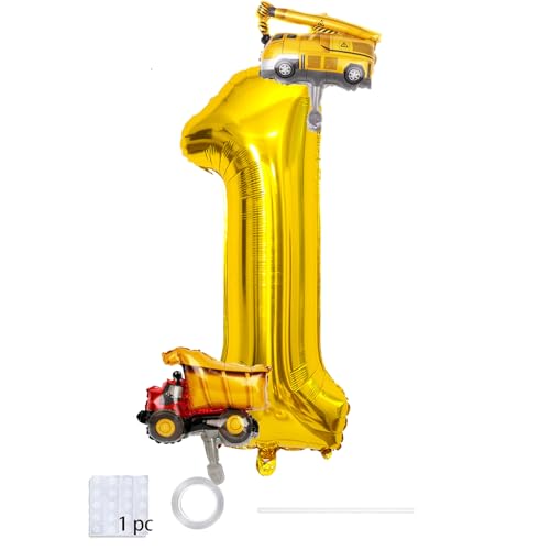 Affivia 40 Zoll Folienballon Zahl (Gold, Zahl 1 Luftballon) von Affivia