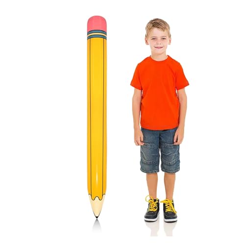 Affivia Einschulung Deko Aufblasbare Bleistift Luftballons (Gelb, 1 Stück) von Affivia