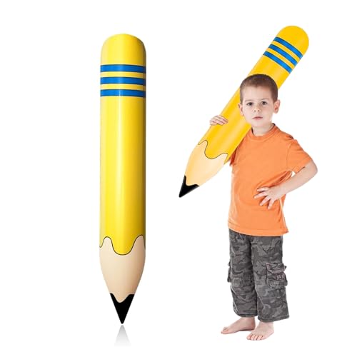 Affivia Stift Luftballon Einschulung Deko 65×15,5cm, Folienballon Bleistift Aufblasbar, Schulkind Deko Junge Mädchen,Schulanfang Ballon Gelb,Aufblasbare Bleistifte für Geburtstag,Schuleinführung Party von Affivia