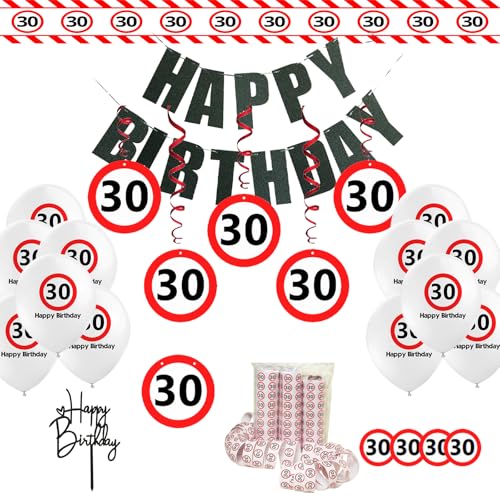 Affivia Geburtstag Deko Partyzubehörsets (Verkehrszeichen 30. Geburtstagsdeko)) von Affivia