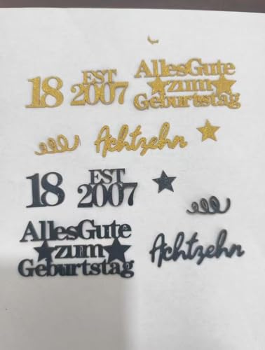 Affivia Geburtstag Konfetti Set, 100 Stück Geburtstage Deko (18 Geburtstag, Schwarz Gold) von Affivia