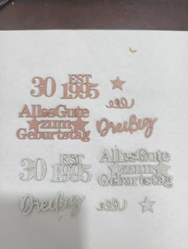 Affivia Geburtstag Konfetti Set, 100 Stück Geburtstage Deko (30 Geburtstag, Roségold Silber) von Affivia