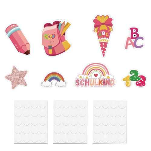 Affivia Original Einschulung Deko Konfetti Groß mit Klebepunkten (rosa) von Affivia
