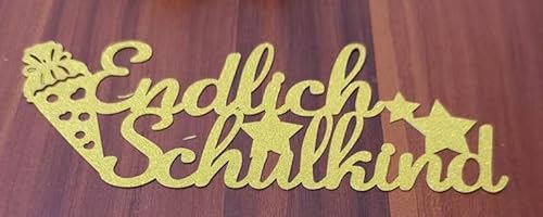 Affivia Tortendeko Einschulung (Endlich Schulkind, Gold) von Affivia