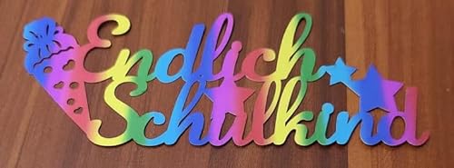 Affivia Tortendeko Einschulung (Endlich Schulkind, Regenbogenfarben) von Affivia