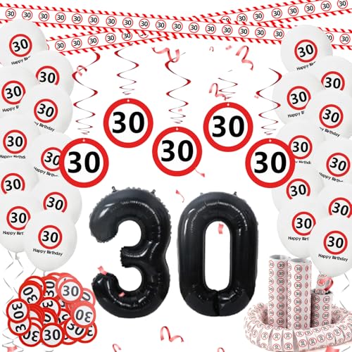 Affivia Verkehrszeichen Luftballon Geburtstag Deko (30. Geburtstag) von Affivia