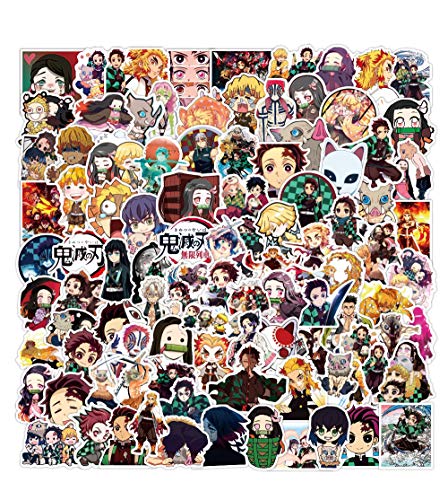 Demon Slayer Aufkleber 100 Stück,Aufkleber für Kinder und Teens Erwachsenen,Anime Kimetsu no Yaiba Vinyl Aufkleber für Laptop,Auto, Motorräder,Fahrrad,Skateboard,Wasserdicht Graffiti Sticker Pack von Affoto