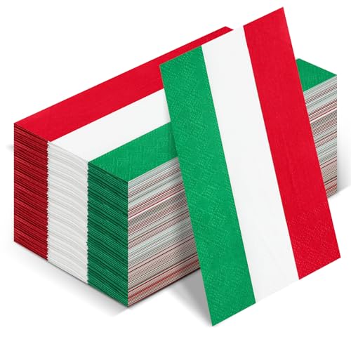 Affrolling 100 Stück italienische Servietten, Großpackung, Rot, Weiß, Grün, Italien-Flagge, Einweg-Papierservietten, Italien-Themen-Geschirr für Cocktail-Mittagessen, Weihnachten Affrolling 100 Stück italienische Servietten, Großpackung, Rot, Weiß, Grün, Italien-Flagge, Einweg-Papierservietten, Italien-Themen-Geschirr für Cocktail-Mittagessen, Weihnachten von Affrolling