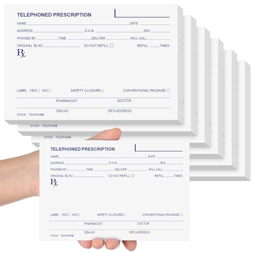 Affrolling 6 Pcs Telephone Prescription Pads Rx Pad Pharmacist Notepad 50 Sheets Telephone Prescription Paper for Doctor Pharmacist Veterinary Hospital Gifts Affrolling 6 Pcs Telephone Prescription Pads Rx Pad Pharmacist Notepad 50 Sheets Telephone Prescription Paper for Doctor Pharmacist Veterinary Hospital Gifts von Affrolling