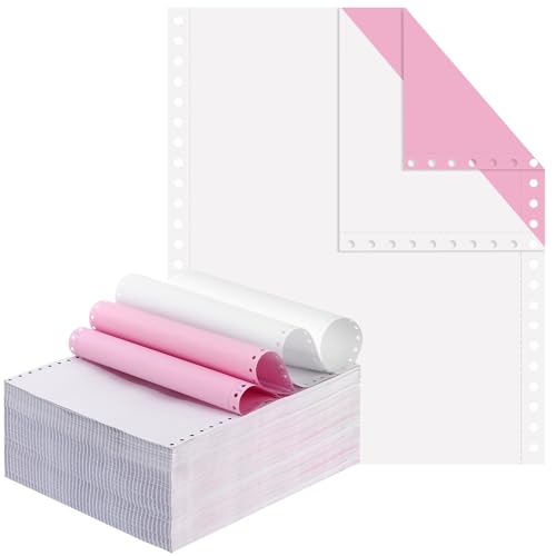 Affrolling Computerpapier, 2000 Stück, kontinuierliche Zufuhr, 24,9 x 27,9 cm, 2-teilig, Fächerfalz, linker und rechter Rand, perforiert, selbstdurchschreibend, blanko, Kopierpapier, weiß/rosa Affrolling Computerpapier, 2000 Stück, kontinuierliche Zufuhr, 24,9 x 27,9 cm, 2-teilig, Fächerfalz, linker und rechter Rand, perforiert, selbstdurchschreibend, blanko, Kopierpapier, weiß/rosa von Affrolling