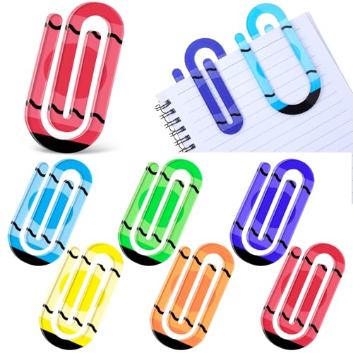 Affrolling Jumbo-Büroklammern aus Acryl für Lehrer, 10,2 cm, Büroklammer, Lesezeichen, Geschenk-Set für Buchliebhaber, Schulbedarf (Buntstift), 6 Stück von Affrolling