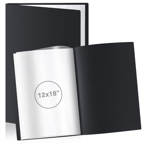 Affrolling Kunst-Portfolio-Ordner mit 24 Taschen und schwarzen Innenblättern, 48 Seiten, Kunst-Portfolio-Ordner, Sammelalbum mit Kunststoffhüllen für Kunstwerke, 30,5 x 45,7 cm, 2 Stück von Affrolling