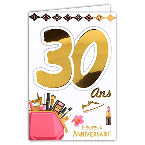 69-2029 Geburtstagskarte, 30 Jahre, Damen – schöne Frau Schönheit Make-up Schuh Ferse Mode von Afie